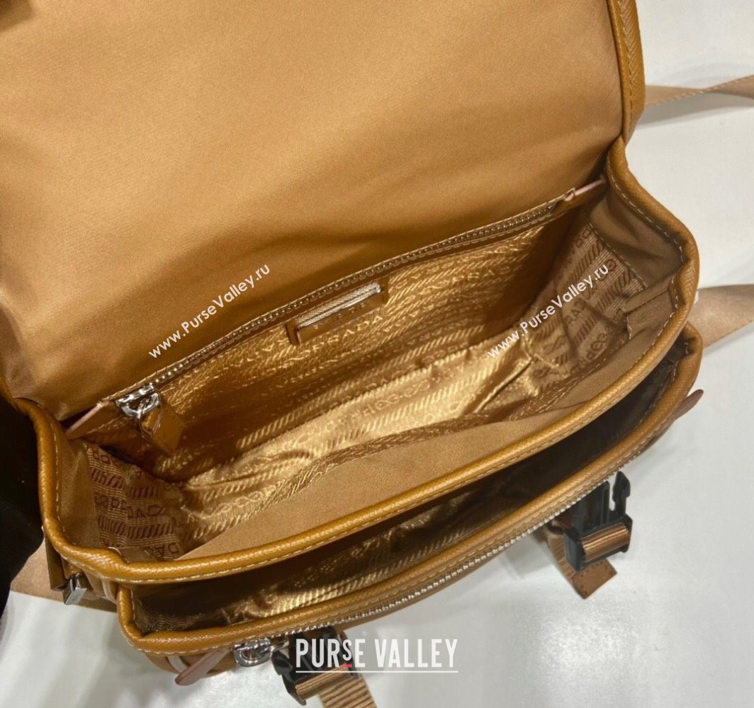 Prada Mens Nylon and Saffiano Leather Shoulder Bag 2VD034 Brandy Brown 2025 (YZ-251121151)