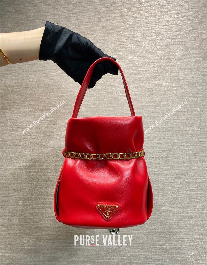 Prada Petit Sac Noir mini nappa leather bucket bag Red 2025 1BE088 (YZ-251122001)