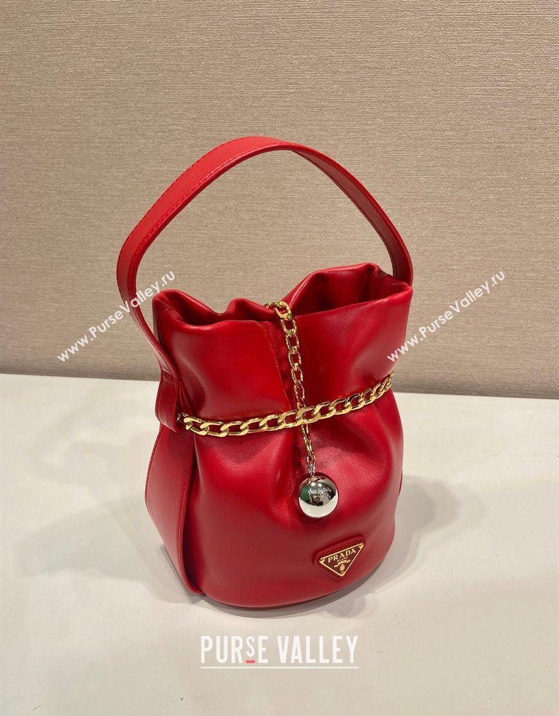 Prada Petit Sac Noir mini nappa leather bucket bag Red 2025 1BE088 (YZ-251122001)