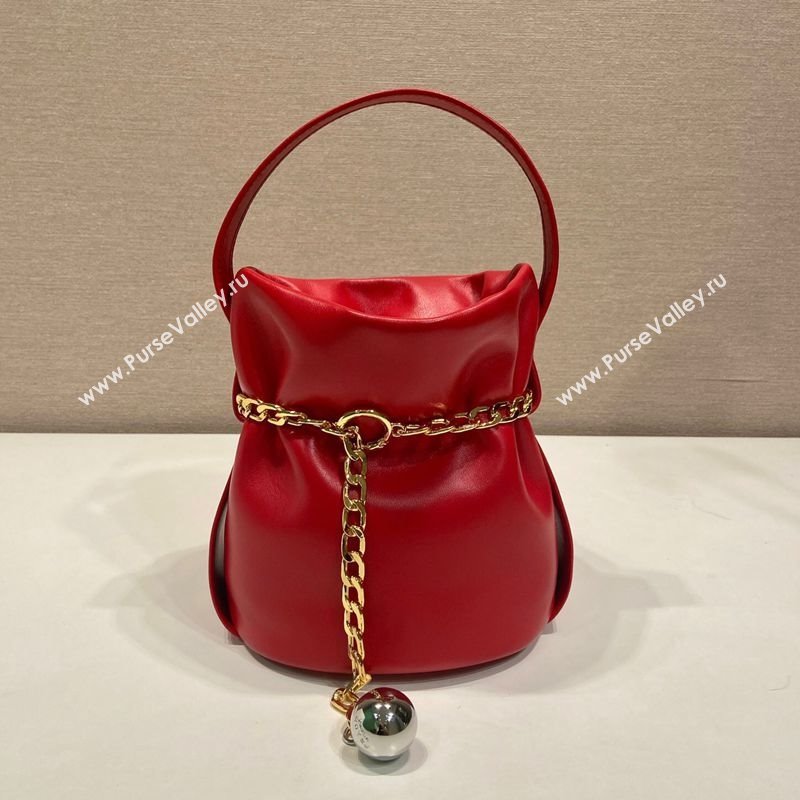 Prada Petit Sac Noir mini nappa leather bucket bag Red 2025 1BE088 (YZ-251122001)
