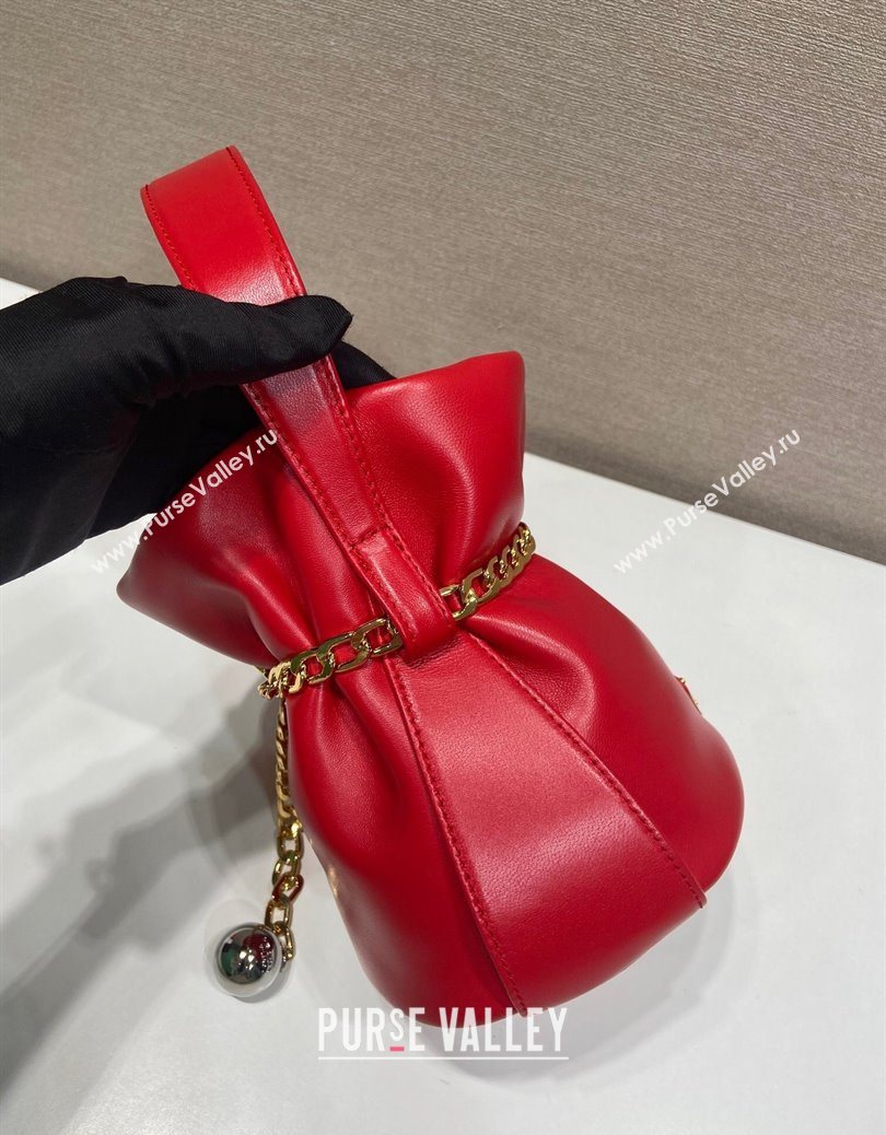 Prada Petit Sac Noir mini nappa leather bucket bag Red 2025 1BE088 (YZ-251122001)
