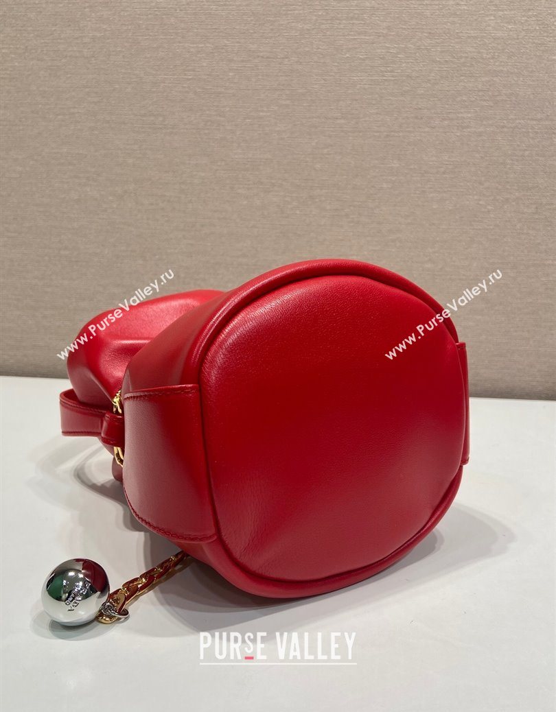Prada Petit Sac Noir mini nappa leather bucket bag Red 2025 1BE088 (YZ-251122001)