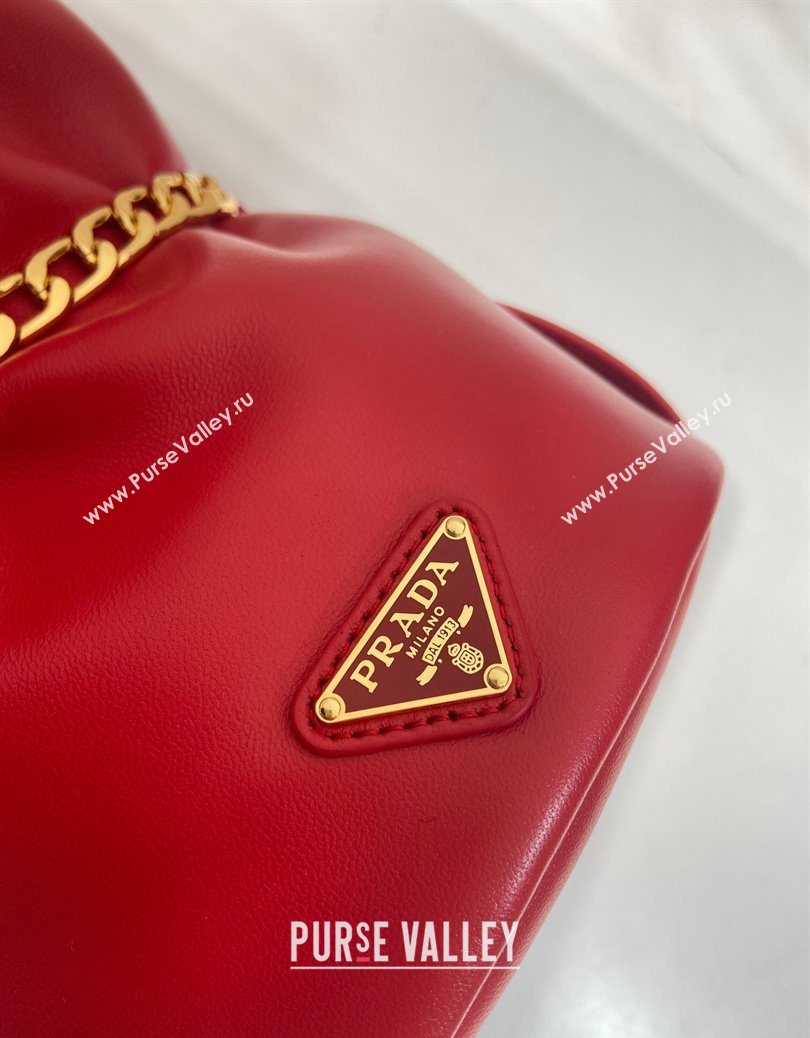 Prada Petit Sac Noir mini nappa leather bucket bag Red 2025 1BE088 (YZ-251122001)