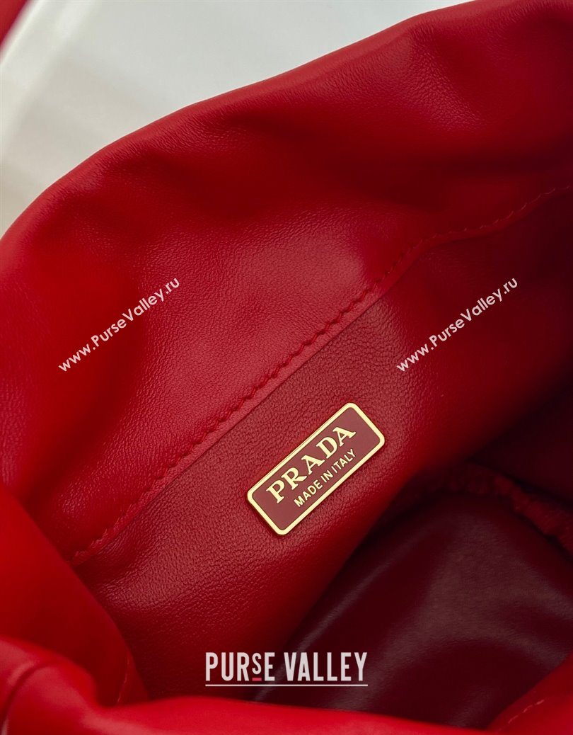 Prada Petit Sac Noir mini nappa leather bucket bag Red 2025 1BE088 (YZ-251122001)