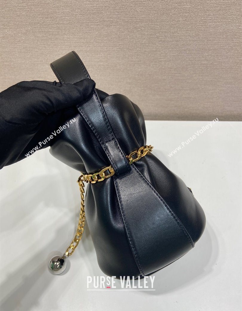 Prada Petit Sac Noir mini nappa leather bucket bag Black 2025 1BE088 (YZ-251122002)