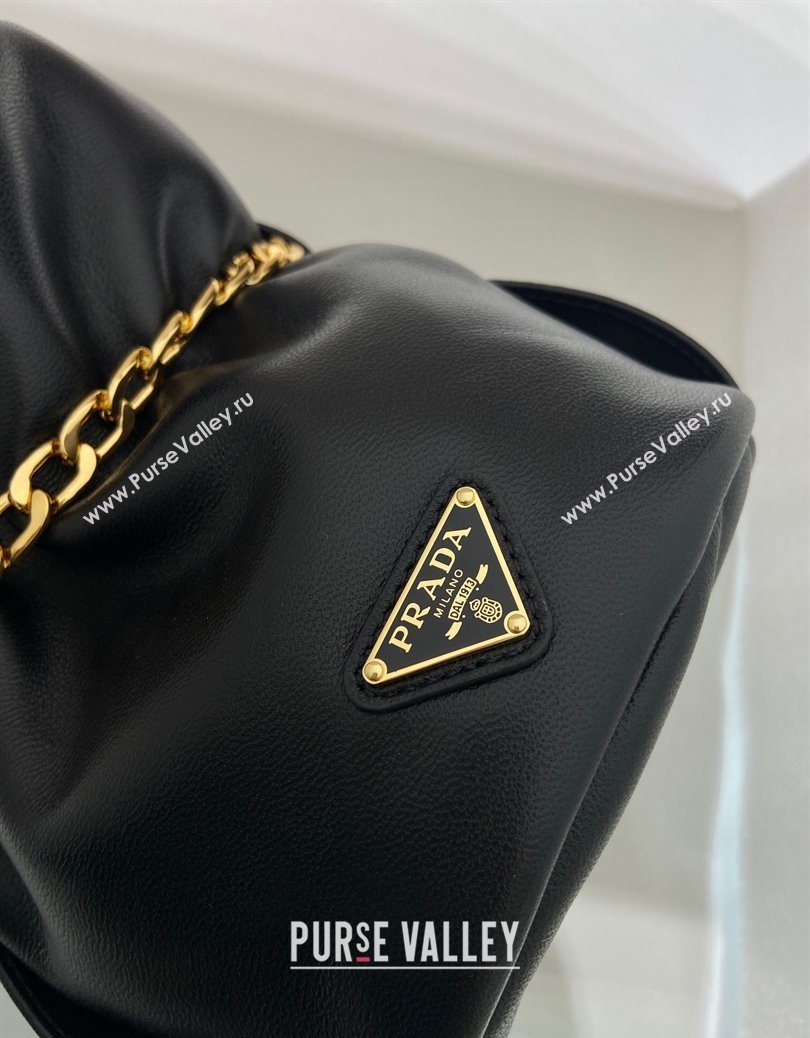 Prada Petit Sac Noir mini nappa leather bucket bag Black 2025 1BE088 (YZ-251122002)