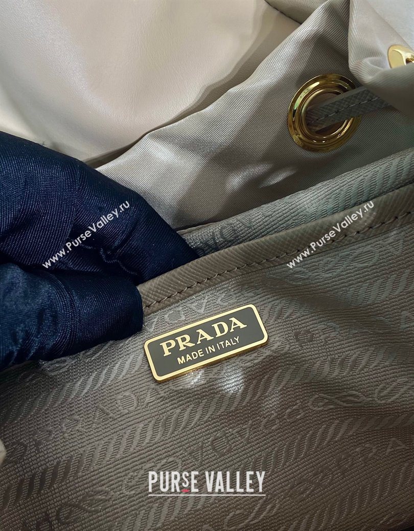 Prada Re-Nylon and shearling backpack bag 1BZ074 Beige 2025 (YZ-251122009)