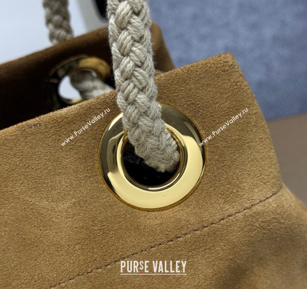 Prada Mariner small suede bucket bag Cinnamon Brown 2025 1BE082 (YZ-251122011)