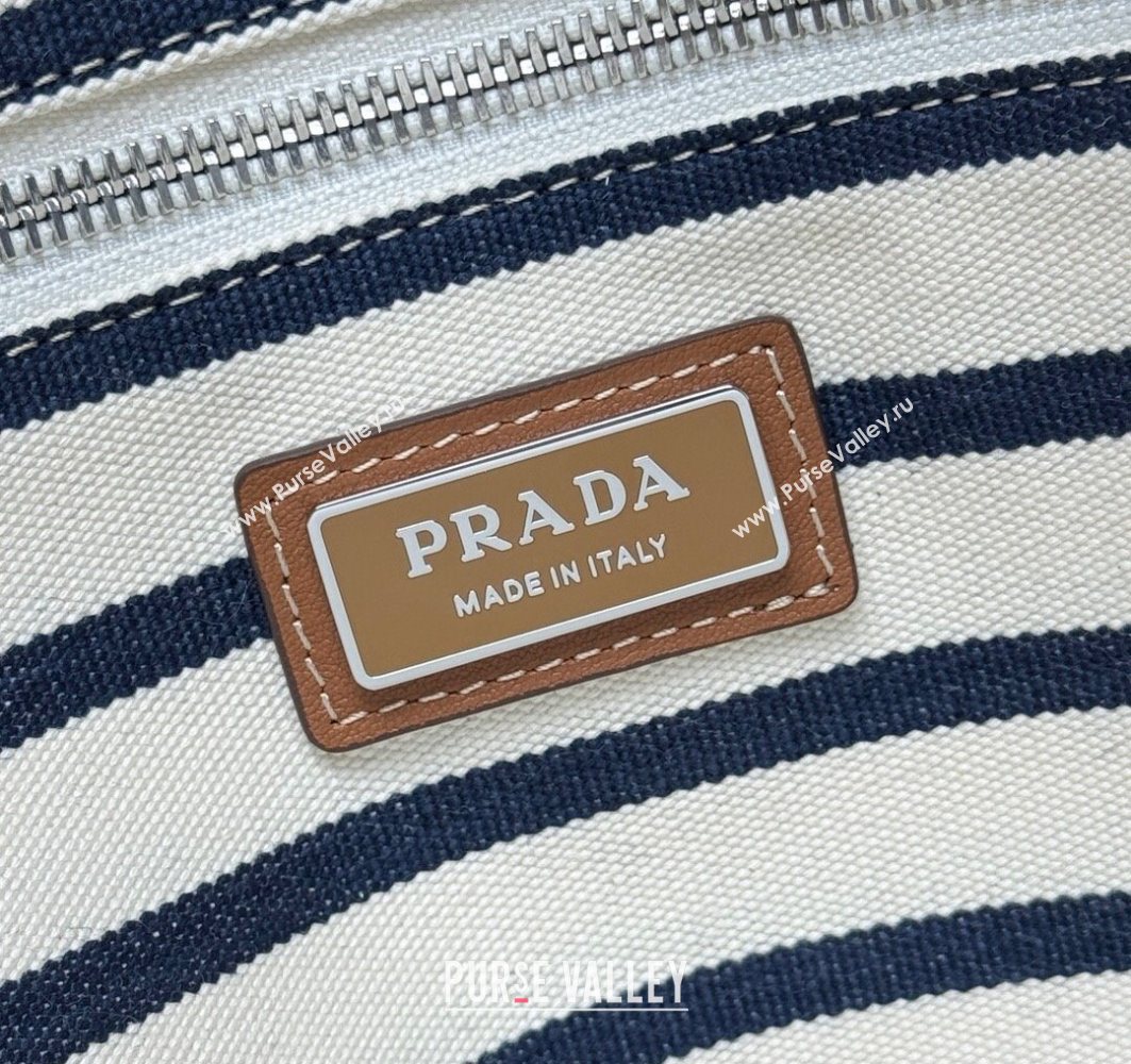 Prada Mens Striped Canvas duffle bag Ivory/Blue 2025 2VC051 (YZ-251122017)