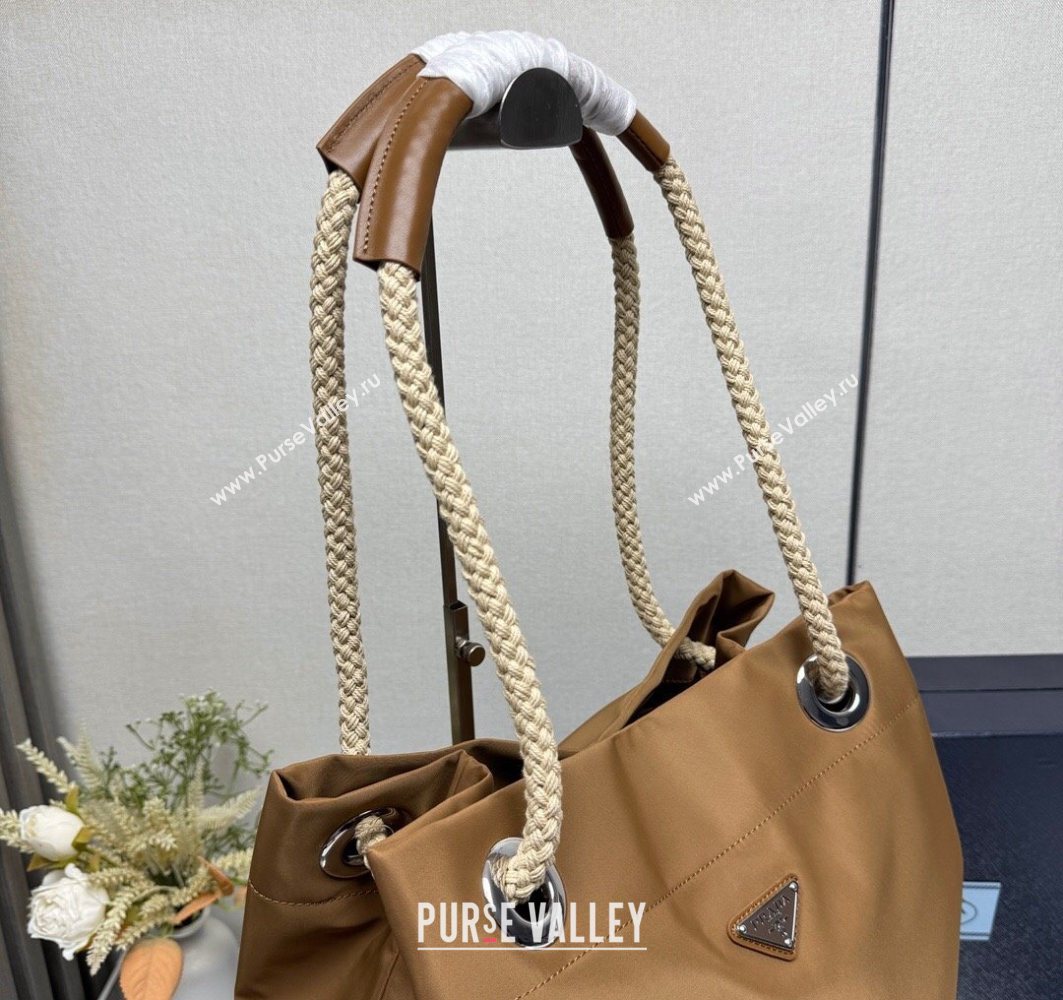 Prada Mens Mariner medium Re-Nylon tote bag Brandy Brown 2025 2VG133 (YZ-251122013)