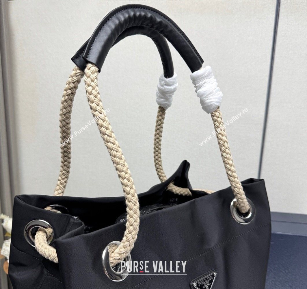 Prada Mens Mariner medium Re-Nylon tote bag Black 2025 2VG133 (YZ-251122014)