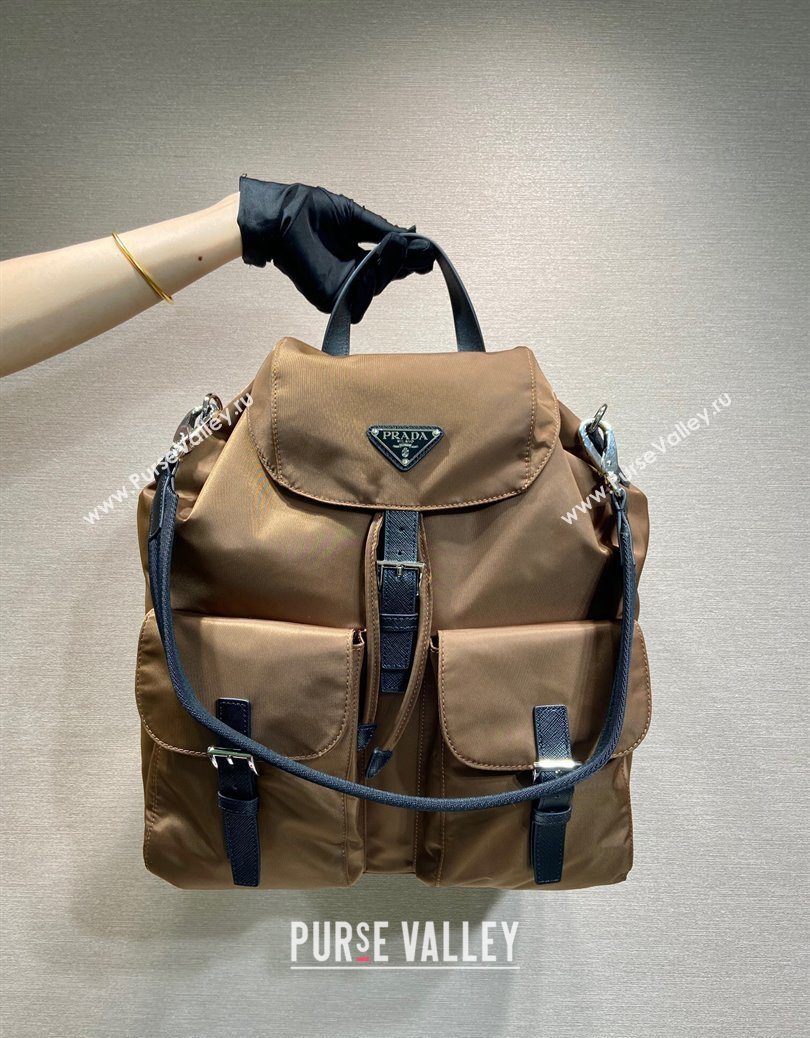 Prada Mens Re-Nylon backpack bag Coffee Brown 2025 2VZ110 (YZ-251122022)