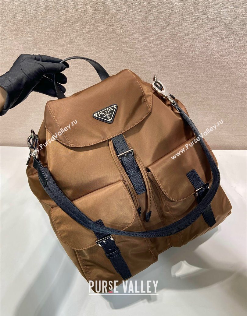 Prada Mens Re-Nylon backpack bag Coffee Brown 2025 2VZ110 (YZ-251122022)