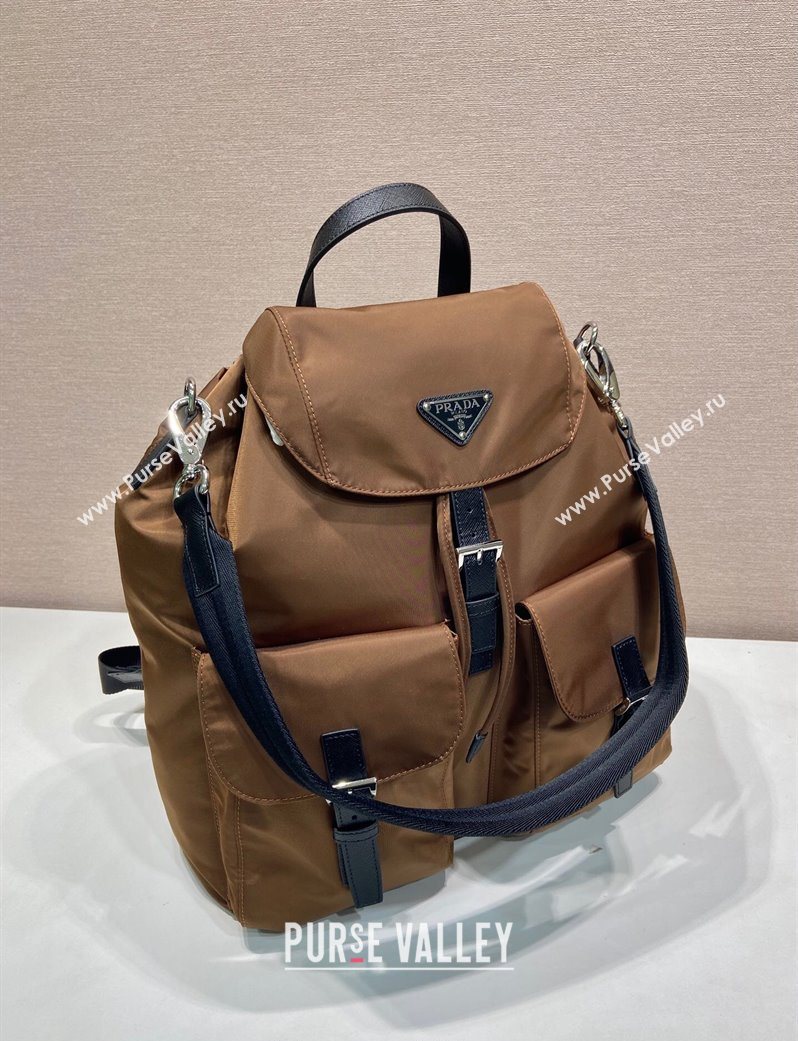 Prada Mens Re-Nylon backpack bag Coffee Brown 2025 2VZ110 (YZ-251122022)