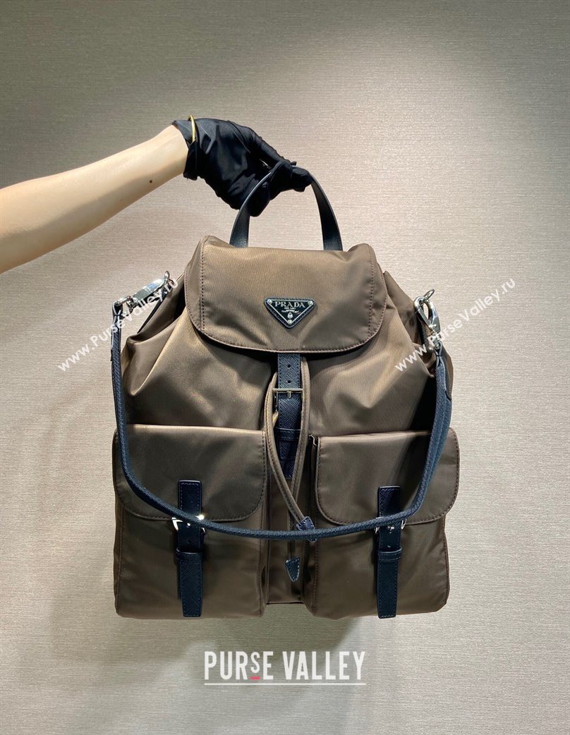 Prada Mens Re-Nylon backpack bag Burnt Brown 2025 2VZ110 (YZ-251122023)