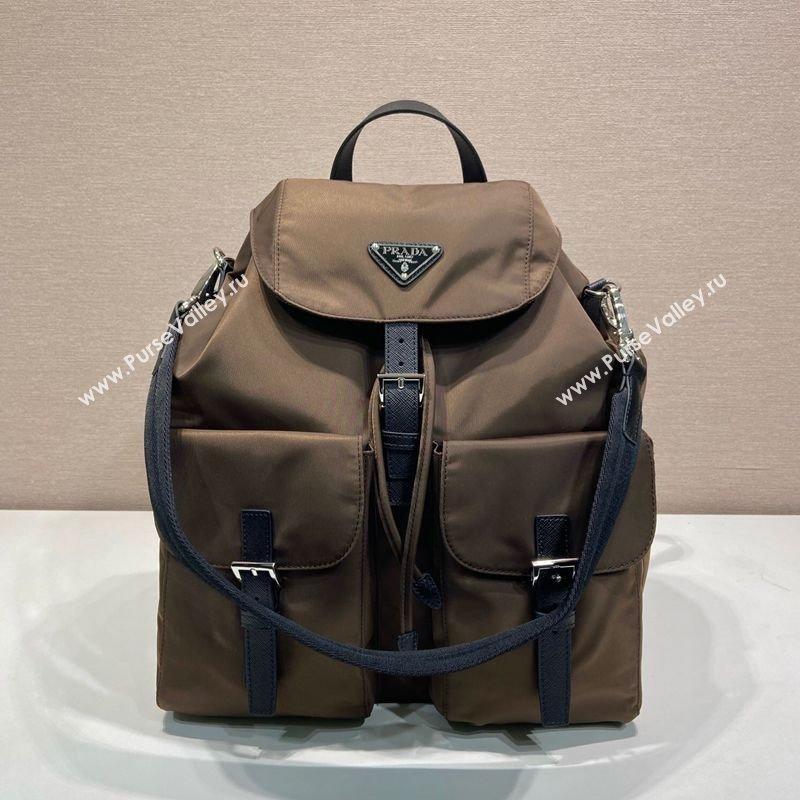 Prada Mens Re-Nylon backpack bag Burnt Brown 2025 2VZ110 (YZ-251122023)