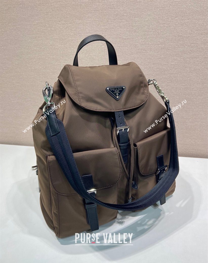 Prada Mens Re-Nylon backpack bag Burnt Brown 2025 2VZ110 (YZ-251122023)