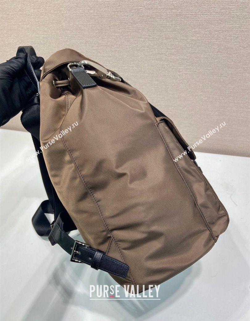 Prada Mens Re-Nylon backpack bag Burnt Brown 2025 2VZ110 (YZ-251122023)