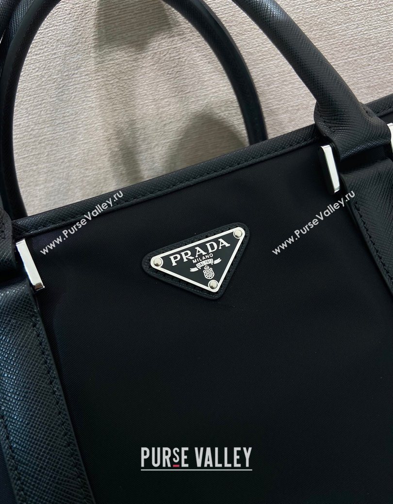 Prada Mens Re-Nylon and Saffiano leather tote bag Black 2025 2VG064 (YZ-251121106)