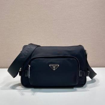 Prada Mens Medium Re-Nylon and Saffiano leather shoulder bag Black 2025 2VH192 (YZ-251122026)