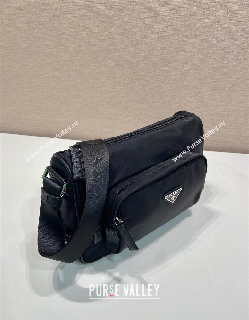 Prada Mens Medium Re-Nylon and Saffiano leather shoulder bag Black 2025 2VH192 (YZ-251122026)