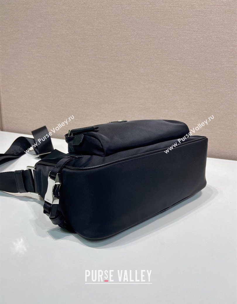 Prada Mens Medium Re-Nylon and Saffiano leather shoulder bag Black 2025 2VH192 (YZ-251122026)
