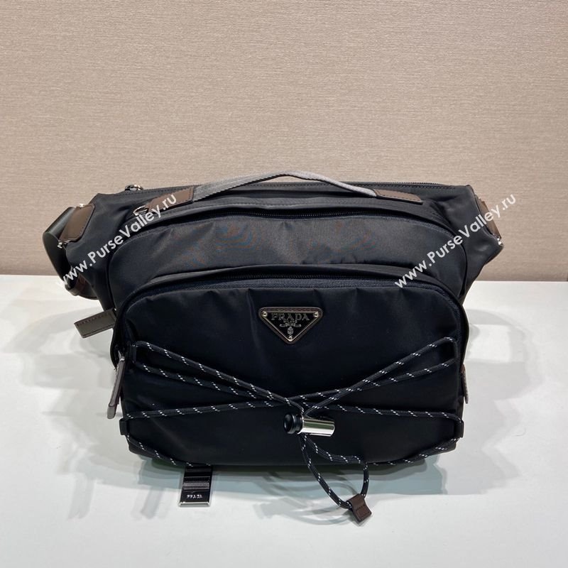 Prada Speedrock Re-Nylon and leather shoulder bag Black 2025 2VH201 (YZ-251122029)