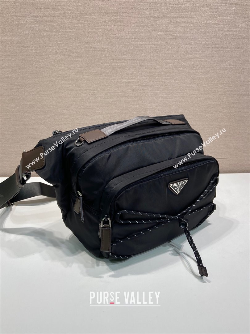 Prada Speedrock Re-Nylon and leather shoulder bag Black 2025 2VH201 (YZ-251122029)