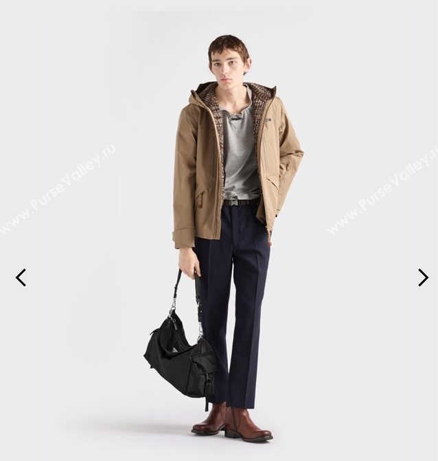 Prada Mens Explore Re-Nylon and leather bag Black 2025 2VH204 (YZ-251122030)