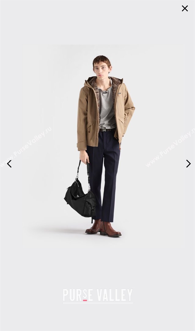 Prada Mens Explore Re-Nylon and leather bag Black 2025 2VH204 (YZ-260410082)