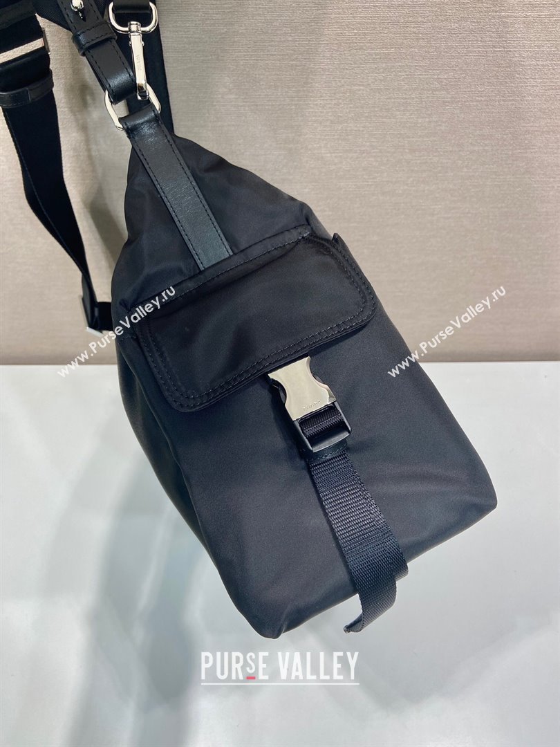 Prada Mens Explore Re-Nylon and leather bag Black 2025 2VH204 (YZ-251122030)