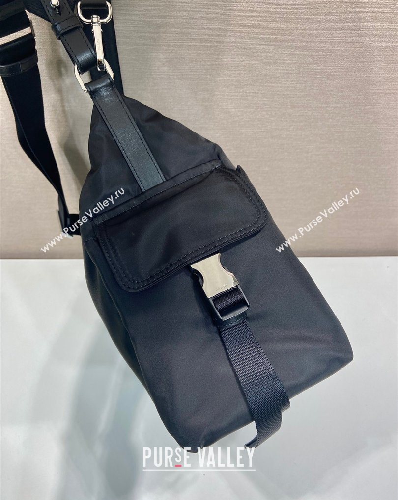 Prada Mens Explore Re-Nylon and leather bag Black 2025 2VH204 (YZ-260410082)