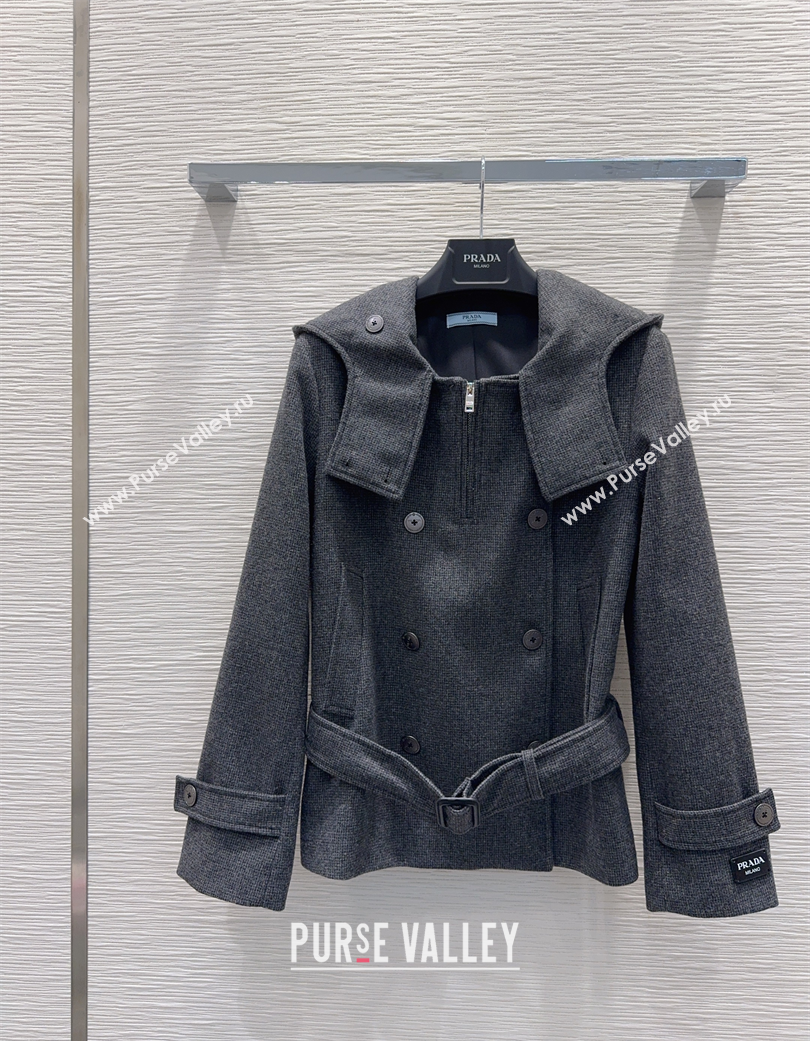 Prada Short Coat Grey 2025 PR120291 (QI-251202091)