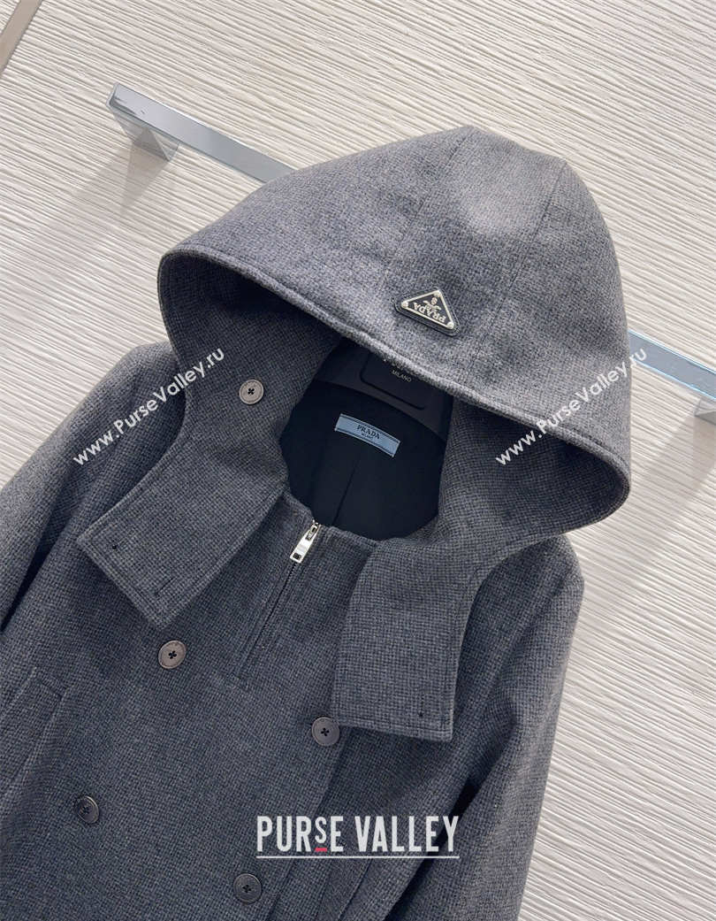 Prada Short Coat Grey 2025 PR120291 (QI-251202091)
