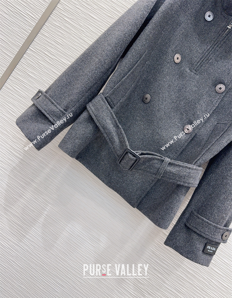 Prada Short Coat Grey 2025 PR120291 (QI-251202091)