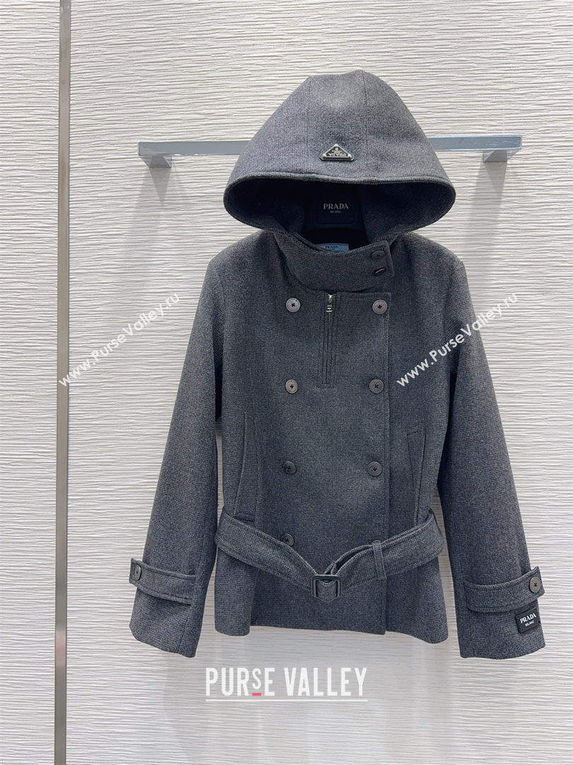 Prada Short Coat Grey 2025 PR120291 (QI-251202091)