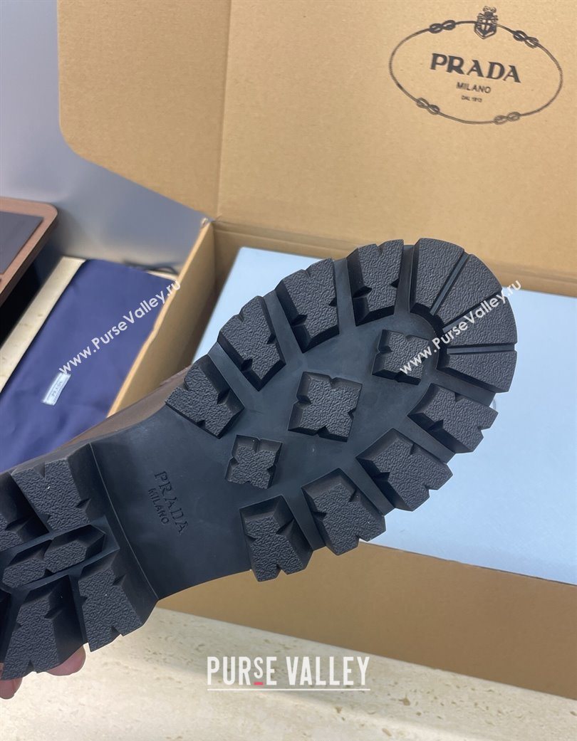 Prada Leather Platform Loafers 4.5cm Brown 2025 PR120604 (JC-251206026)