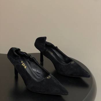 Prada Suede Elastic Heel Pumps 7.5cm Black 2025 1I188O (MD-251205033)