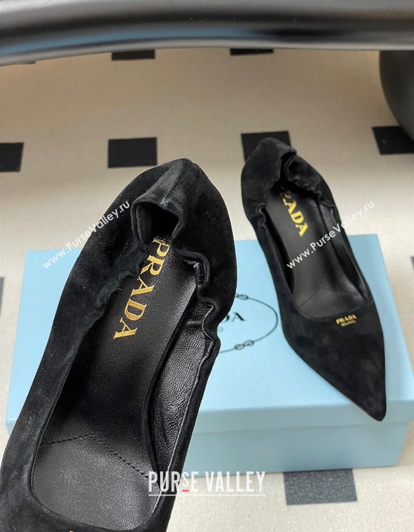 Prada Suede Elastic Heel Pumps 7.5cm Black 2025 1I188O (MD-251205033)