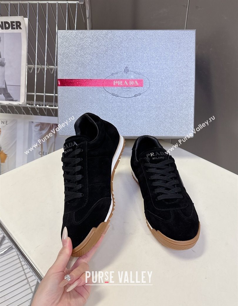 Prada Suede Sneakers Black 2025 PR120605 (KL-251206027)