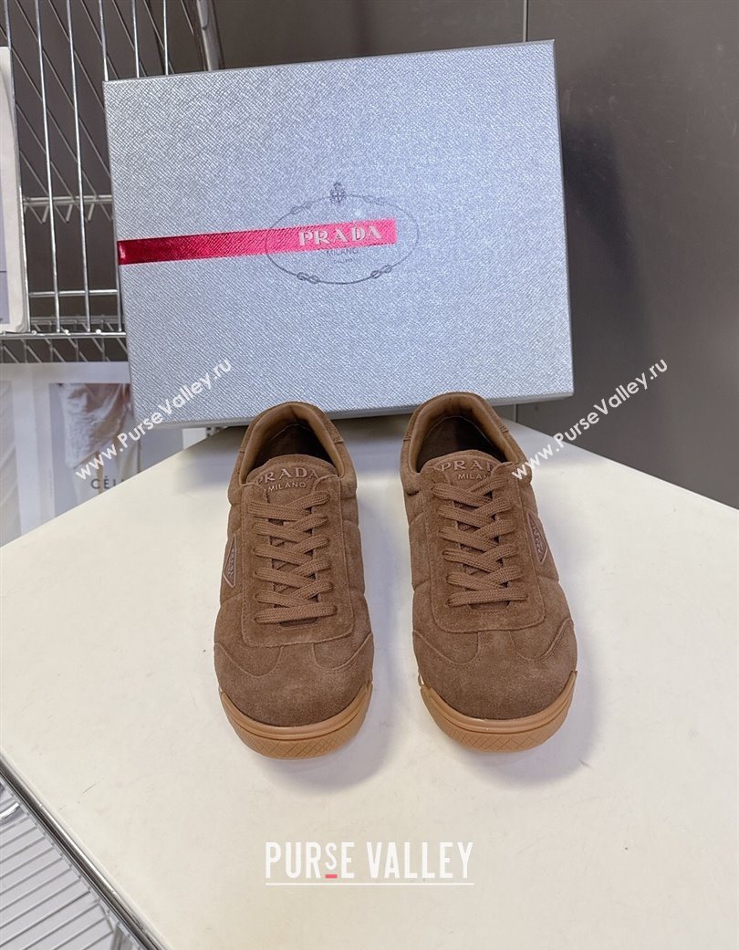 Prada Suede Sneakers Brown 2025 PR120605 (KL-251206028)