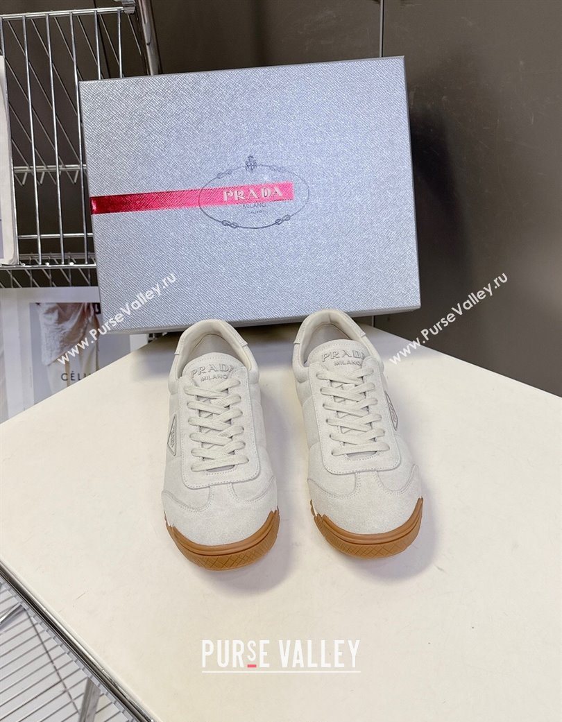 Prada Suede Sneakers Light Grey 2025 PR120605 (KL-251206029)