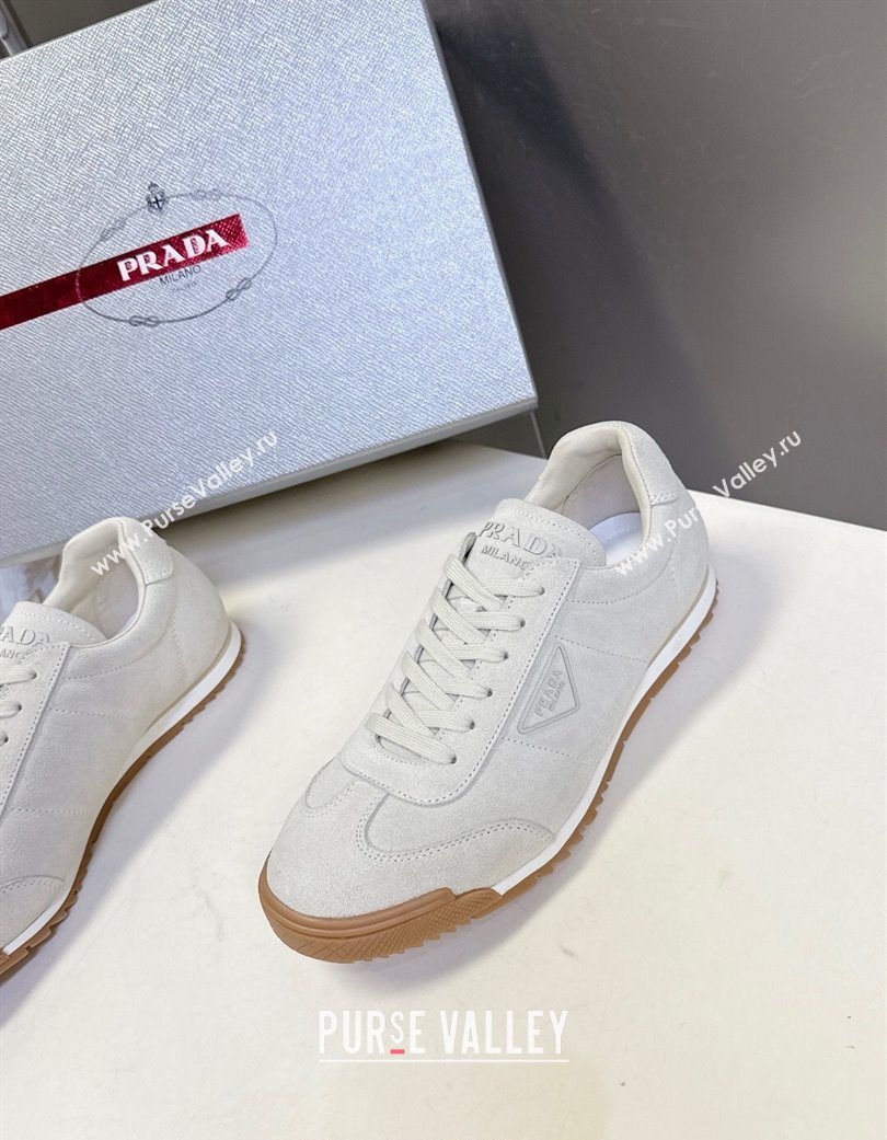 Prada Suede Sneakers Light Grey 2025 PR120605 (KL-251206029)