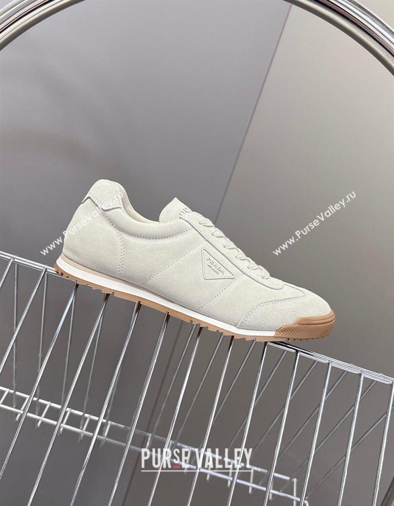Prada Suede Sneakers Light Grey 2025 PR120605 (KL-251206029)