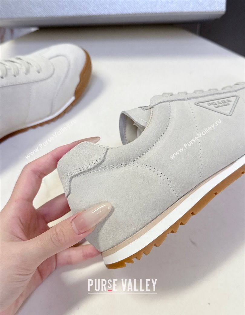 Prada Suede Sneakers Light Grey 2025 PR120605 (KL-251206029)