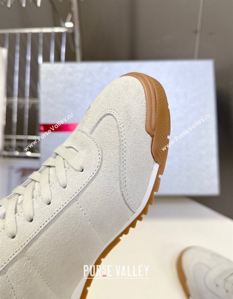 Prada Suede Sneakers Light Grey 2025 PR120605 (KL-251206029)