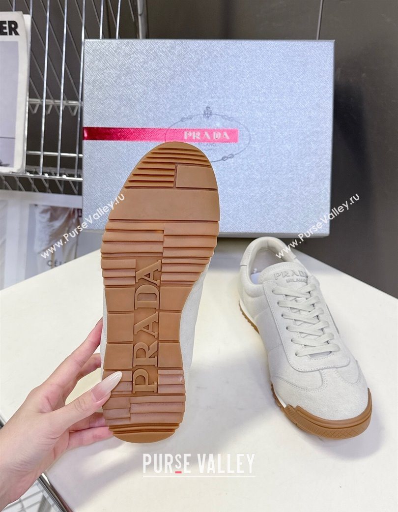 Prada Suede Sneakers Light Grey 2025 PR120605 (KL-251206029)