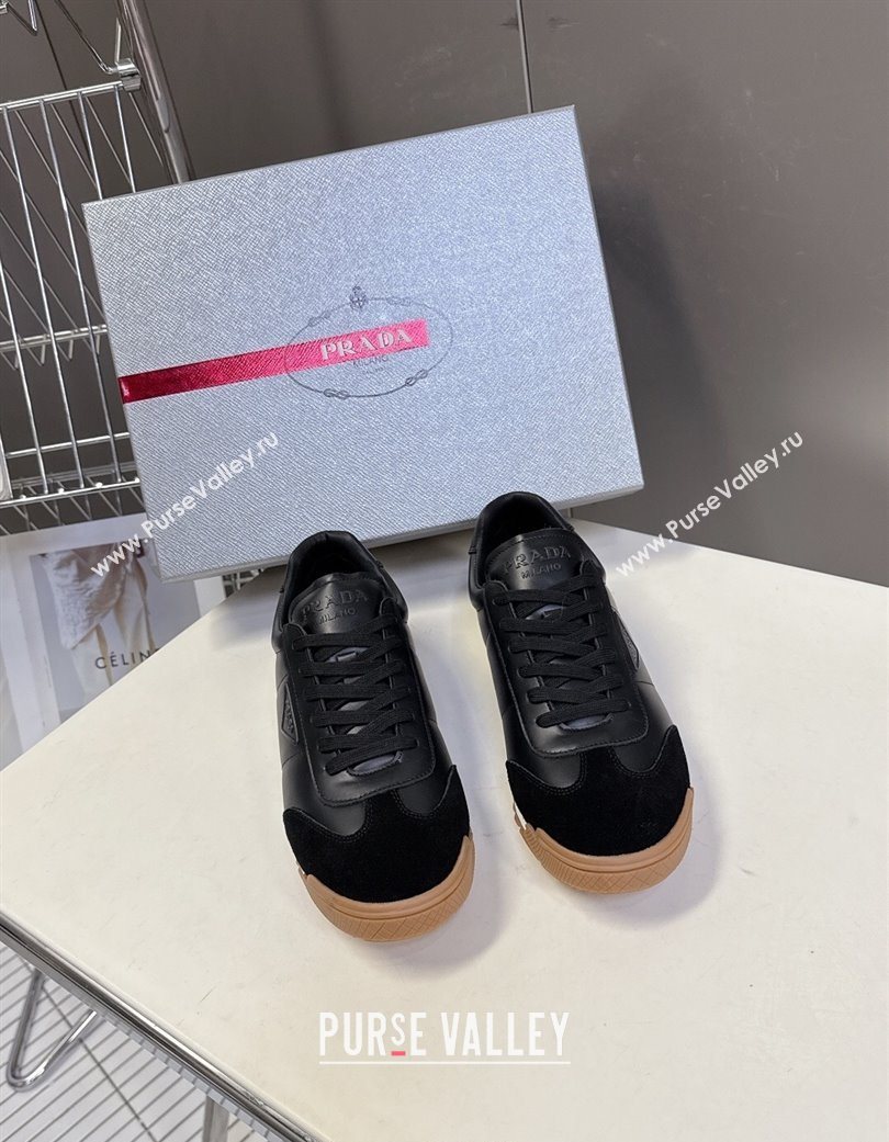 Prada Leather Sneakers Black 2025 PR120605 (KL-251206030)