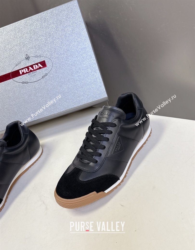 Prada Leather Sneakers Black 2025 PR120605 (KL-251206030)