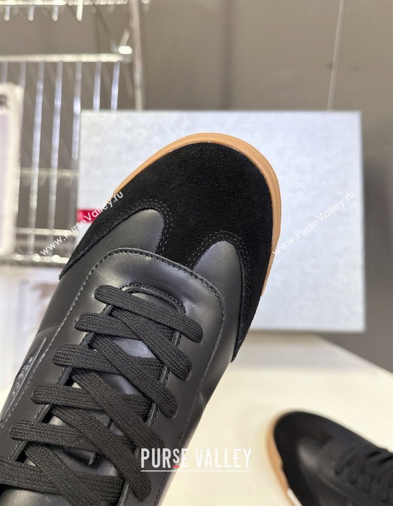 Prada Leather Sneakers Black 2025 PR120605 (KL-251206030)